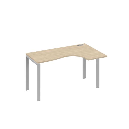 Стол правый Классика эргономичный на металлокаркасе UNO дуб скандинавский / металлокаркас серый