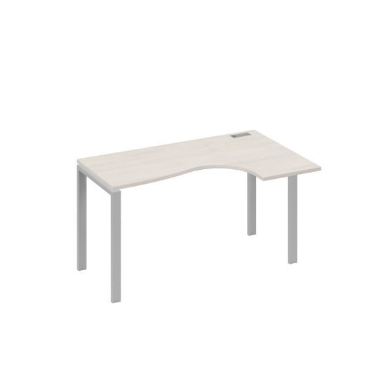 Стол правый Классика эргономичный на металлокаркасе UNO дуб / металлокаркас серый