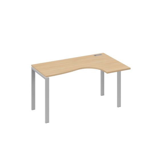 Стол правый Классика эргономичный на металлокаркасе UNO натуральный дуб / металлокаркас серый