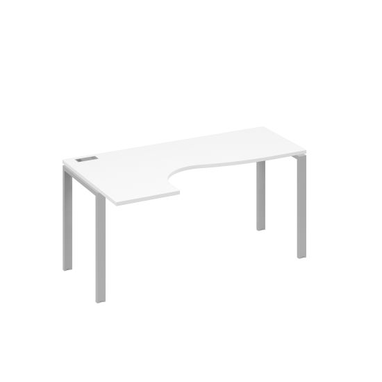 Стол эргономичный Классика на металлокаркасе UNO левый белый премиум / металлокаркас серый