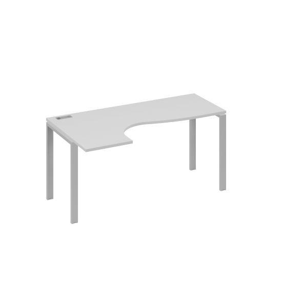 Стол эргономичный Классика на металлокаркасе UNO левый серый / металлокаркас серый