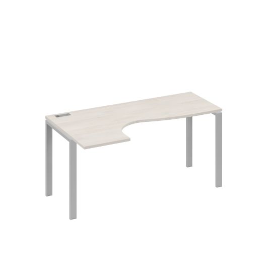 Стол эргономичный Классика на металлокаркасе UNO левый дуб / металлокаркас серый