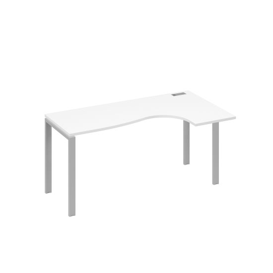 Стол эргономичный Классика правый на металлокаркасе UNO белый премиум / металлокаркас серый