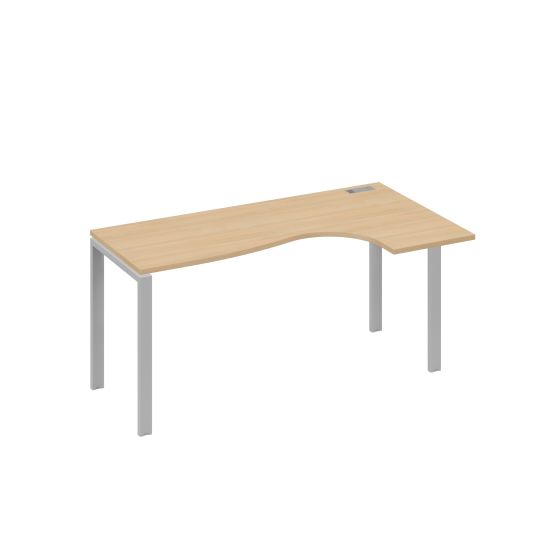 Стол эргономичный Классика правый на металлокаркасе UNO натуральный дуб / металлокаркас серый
