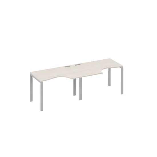 Рабочая станция опоры UNO (2х120) столы Классика дуб / металлокаркас серый