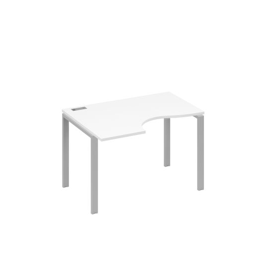Стол левый Классика эргономичный на металлокаркасе UNO белый премиум / металлокаркас серый