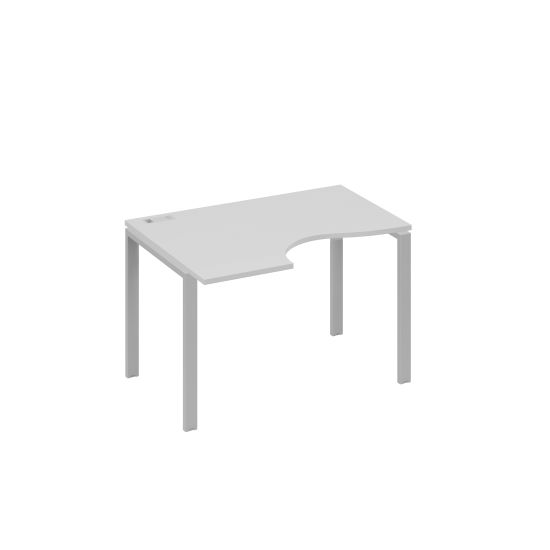 Стол левый Классика эргономичный на металлокаркасе UNO серый / металлокаркас серый