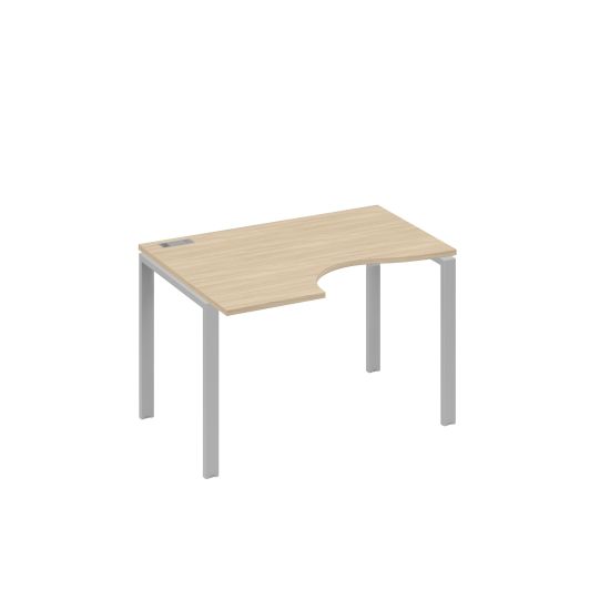 Стол левый Классика эргономичный на металлокаркасе UNO дуб скандинавский / металлокаркас серый