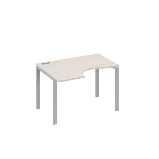Стол левый Классика эргономичный на металлокаркасе UNO дуб / металлокаркас серый