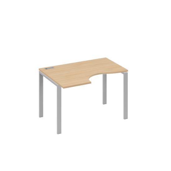 Стол левый Классика эргономичный на металлокаркасе UNO натуральный дуб / металлокаркас серый