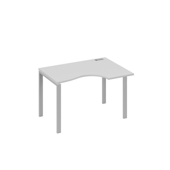 Стол эргономичный правый Классика на металлокаркасе UNO серый / металлокаркас серый