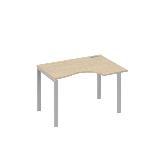 Стол эргономичный правый Классика на металлокаркасе UNO дуб скандинавский / металлокаркас серый
