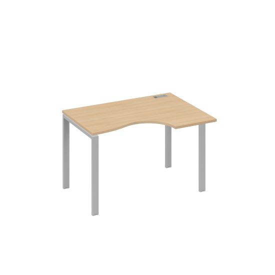 Стол эргономичный правый Классика на металлокаркасе UNO натуральный дуб / металлокаркас серый