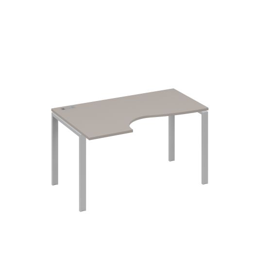 Стол Классика левый на металлокаркасе UNO эргономичный мокко премиум / металлокаркас серый