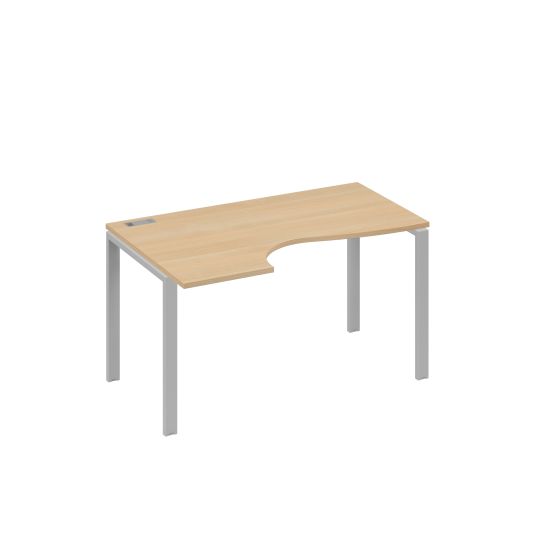 Стол Классика левый на металлокаркасе UNO эргономичный натуральный дуб / металлокаркас серый