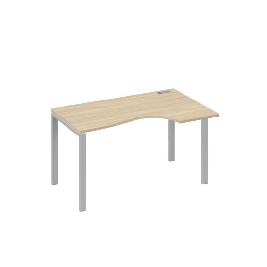 Стол металлокаркас UNO эргономичный правый Классика дуб скандинавский / металлокаркас серый