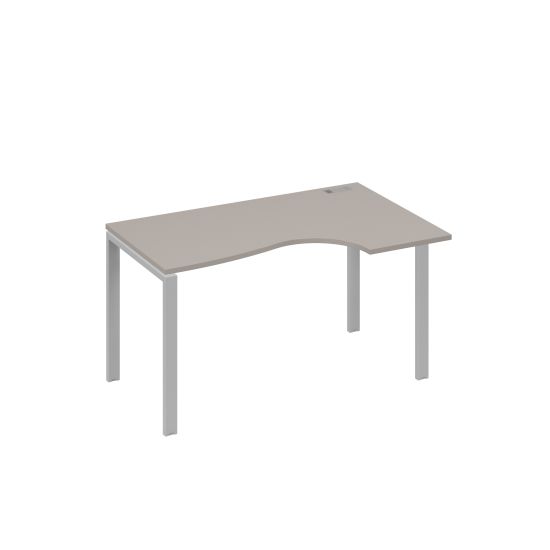 Стол металлокаркас UNO эргономичный правый Классика мокко премиум / металлокаркас серый