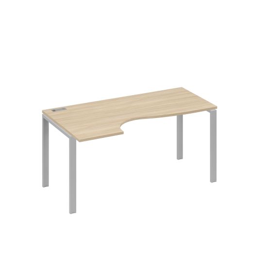 Стол эргономичный левый Классика на металлокаркасе UNO дуб скандинавский / металлокаркас серый