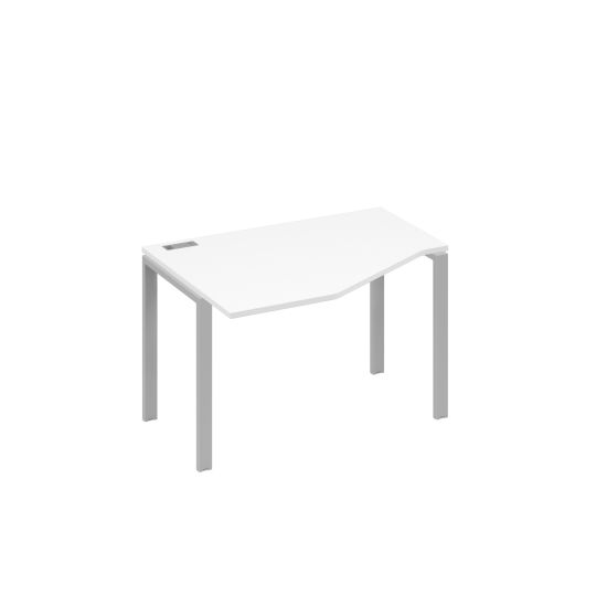Стол Техно эргономичный левый на металлокаркасе UNO белый премиум / металлокаркас серый