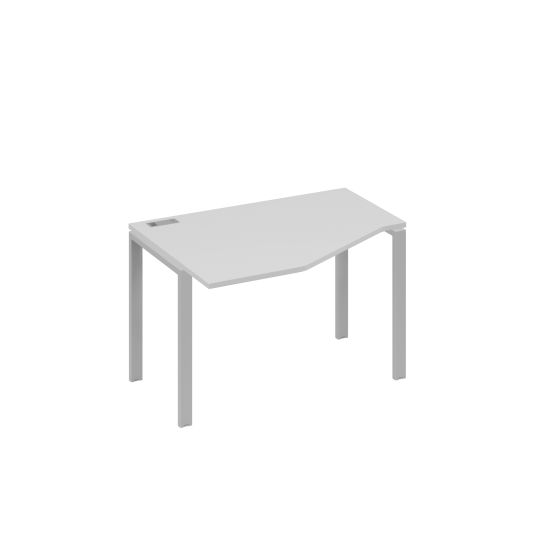 Стол Техно эргономичный левый на металлокаркасе UNO серый / металлокаркас серый