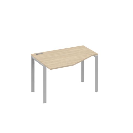 Стол Техно эргономичный левый на металлокаркасе UNO дуб скандинавский / металлокаркас серый