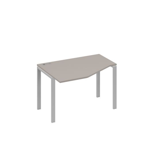 Стол Техно эргономичный левый на металлокаркасе UNO мокко премиум / металлокаркас серый