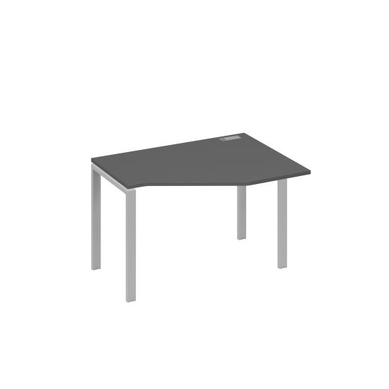 Стол эргономичный правый Техно на металлокаркасе UNO антрацит премиум / металлокаркас серый