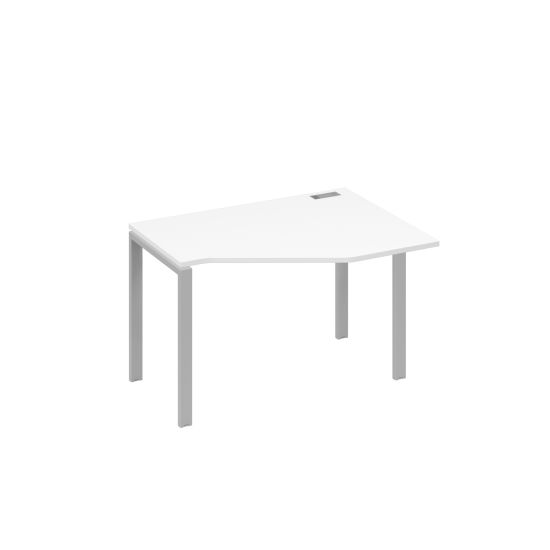 Стол эргономичный правый Техно на металлокаркасе UNO белый премиум / металлокаркас серый
