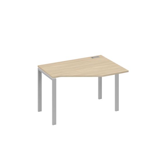 Стол эргономичный правый Техно на металлокаркасе UNO дуб скандинавский / металлокаркас серый