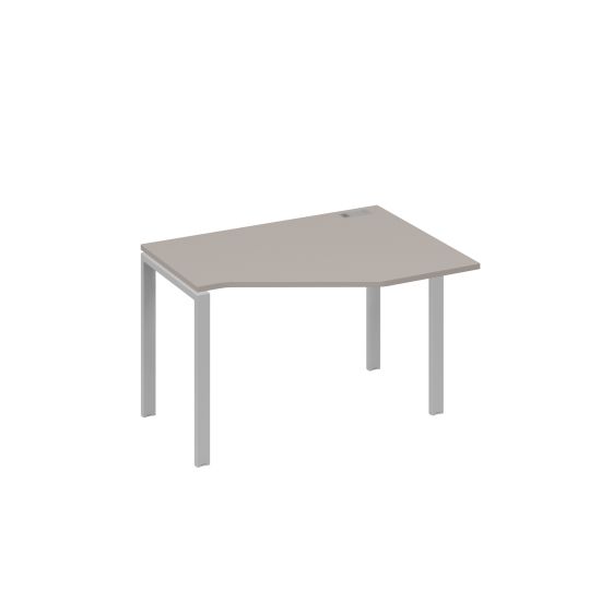 Стол эргономичный правый Техно на металлокаркасе UNO мокко премиум / металлокаркас серый
