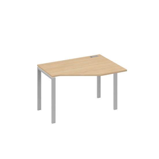 Стол эргономичный правый Техно на металлокаркасе UNO натуральный дуб / металлокаркас серый