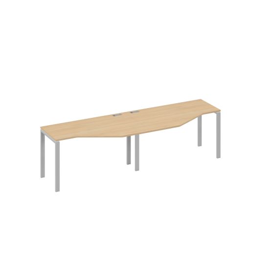Рабочая станция столы Техно на металлокаркасе UNO (2х140) натуральный дуб / металлокаркас серый