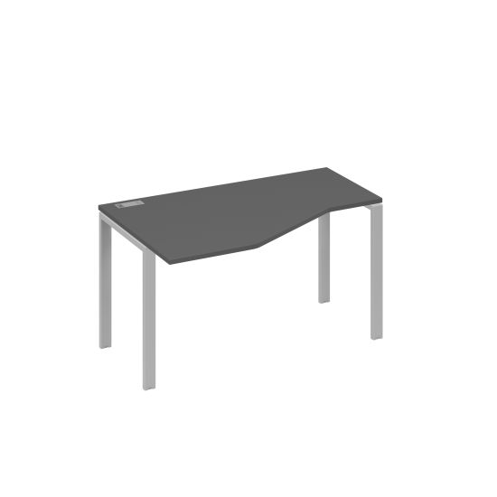 Стол 140х90 эргономичный левый Техно каркас UNO антрацит премиум / металлокаркас серый