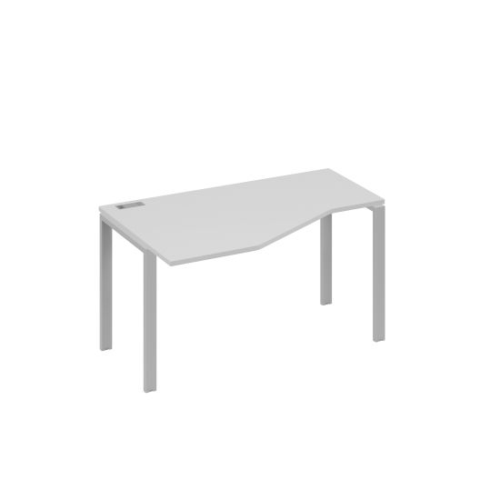 Стол 140х90 эргономичный левый Техно каркас UNO серый / металлокаркас серый