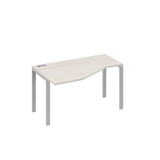 Стол 140х90 эргономичный левый Техно каркас UNO дуб / металлокаркас серый