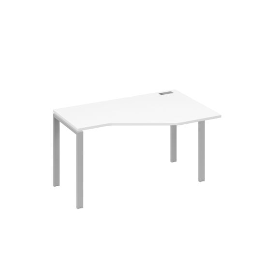 Стол правый эргономичный Техно металлокаркас UNO белый премиум / металлокаркас серый