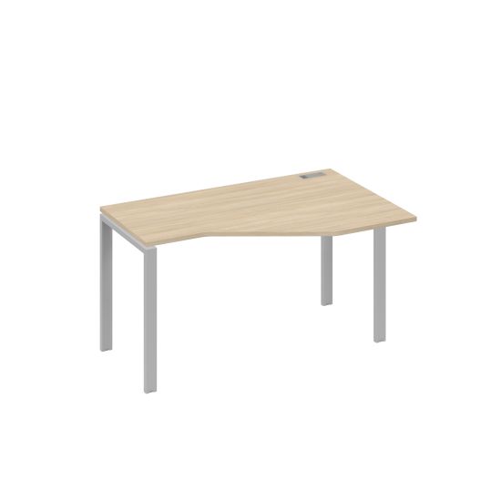 Стол правый эргономичный Техно металлокаркас UNO дуб скандинавский / металлокаркас серый