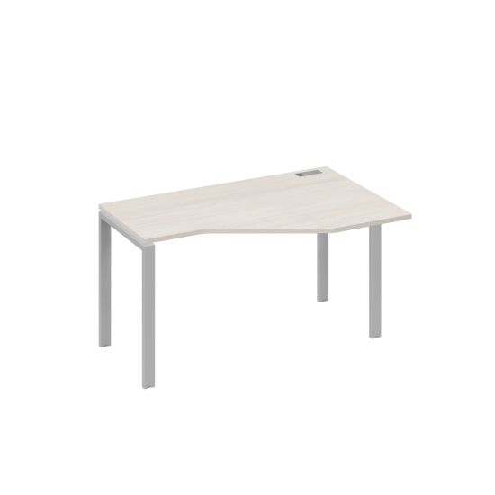Стол правый эргономичный Техно металлокаркас UNO дуб / металлокаркас серый