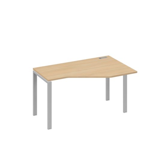 Стол правый эргономичный Техно металлокаркас UNO натуральный дуб / металлокаркас серый