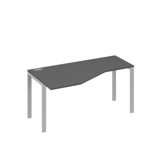 Стол левый Техно эргономичный на металлокаркасе UNO антрацит премиум / металлокаркас серый