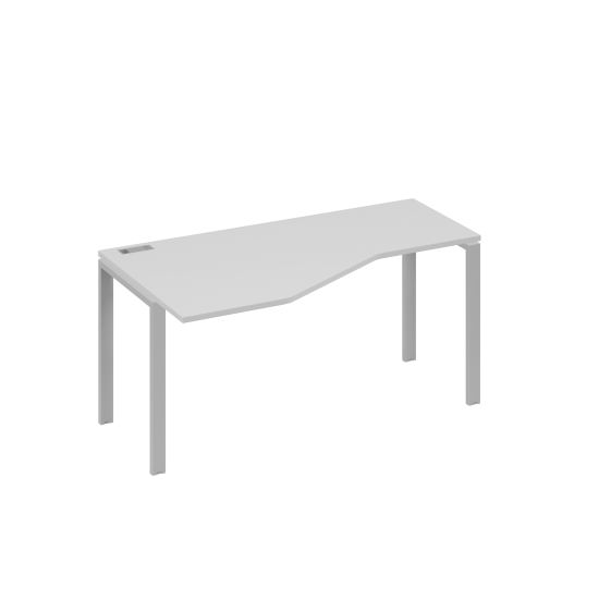 Стол левый Техно эргономичный на металлокаркасе UNO серый / металлокаркас серый