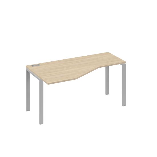 Стол левый Техно эргономичный на металлокаркасе UNO дуб скандинавский / металлокаркас серый