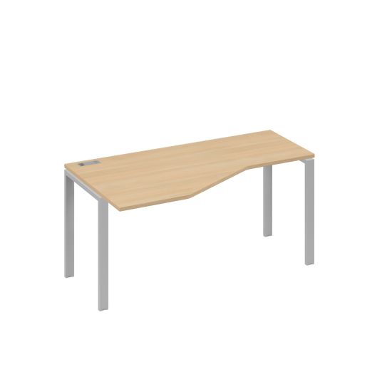 Стол левый Техно эргономичный на металлокаркасе UNO натуральный дуб / металлокаркас серый