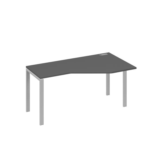 Стол Техно на металлокаркасе UNO эргономичный правый антрацит премиум / металлокаркас серый