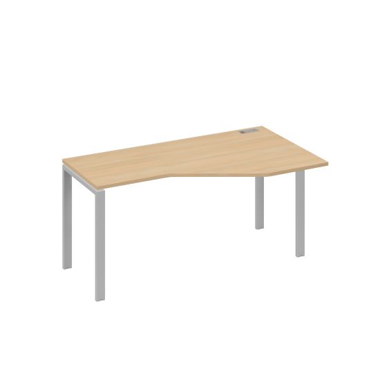 Стол Техно на металлокаркасе UNO эргономичный правый натуральный дуб / металлокаркас серый
