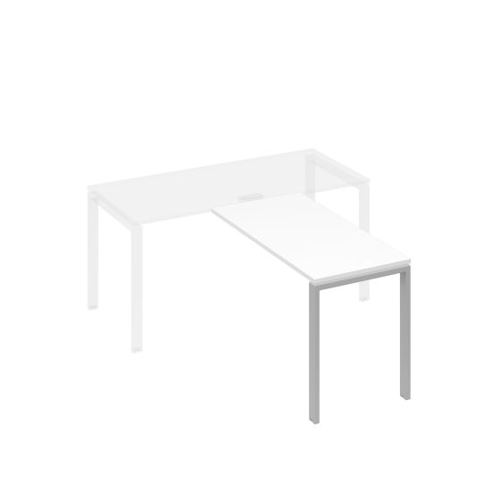 Брифинг-приставка каркас UNO белый премиум / металлокаркас серый