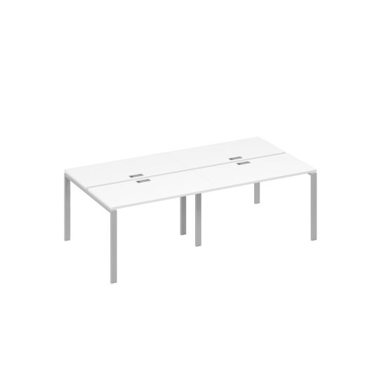 Станция 4х120 рабочая с металлокаркасом UNO белый премиум / металлокаркас серый