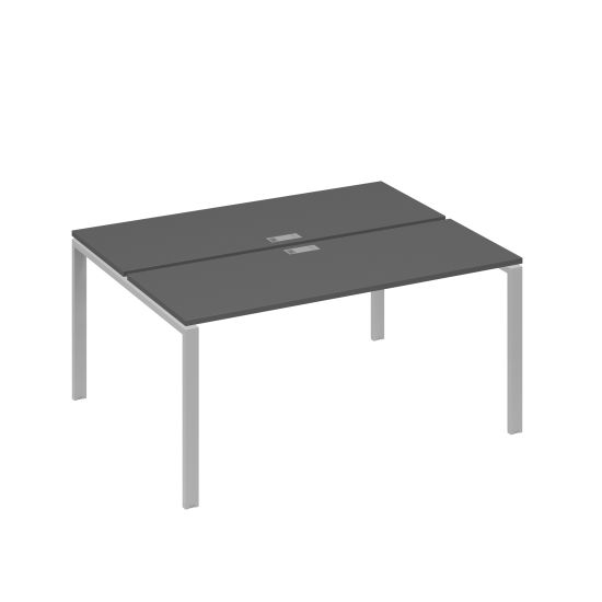 Станция (2х160) рабочая с опорами UNO антрацит премиум / металлокаркас серый
