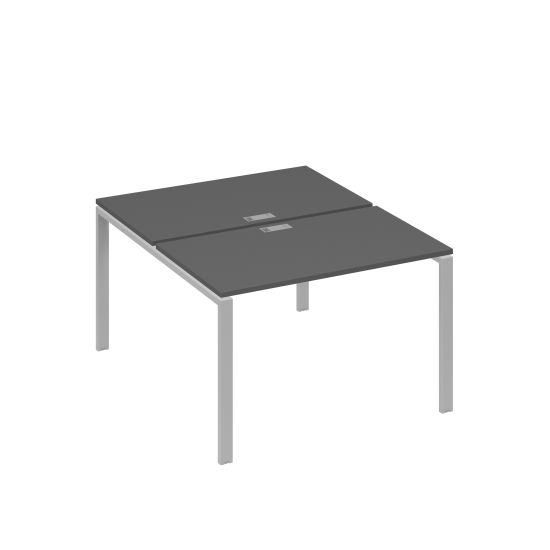 Рабочая станция на металлокаркасе UNO (2х120) антрацит премиум / металлокаркас серый