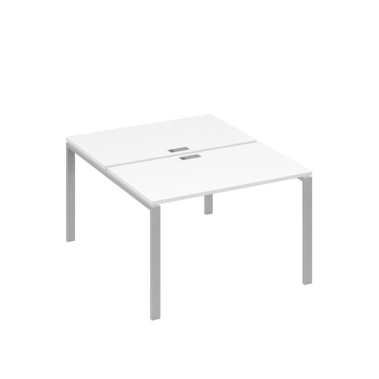 Рабочая станция на металлокаркасе UNO (2х120) белый премиум / металлокаркас серый